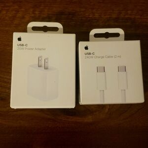 NWT Authentic Apple 240W USB-C Charge Cable and 20W Power Adapter